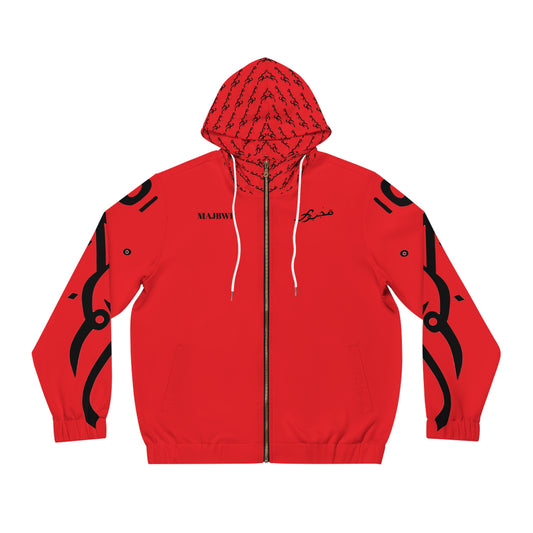 MAJBWR - Red Full-Zip Hoodie
