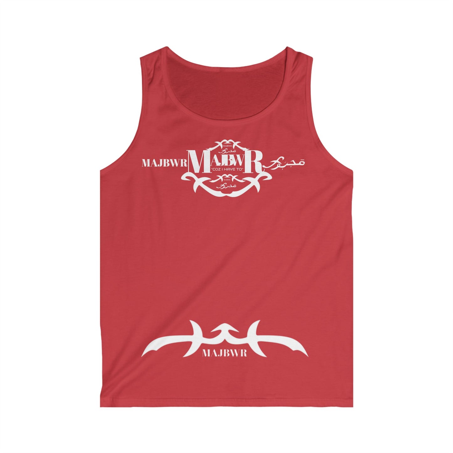 MAJBWR- Logo Tank Top — Men’s Arabic Script Graphic Tank
