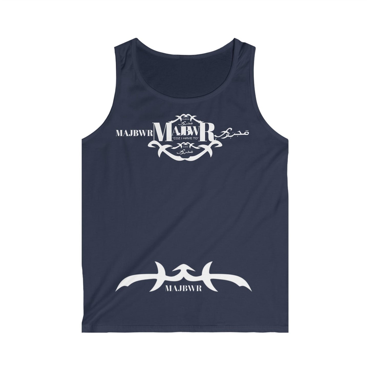 MAJBWR- Logo Tank Top — Men’s Arabic Script Graphic Tank