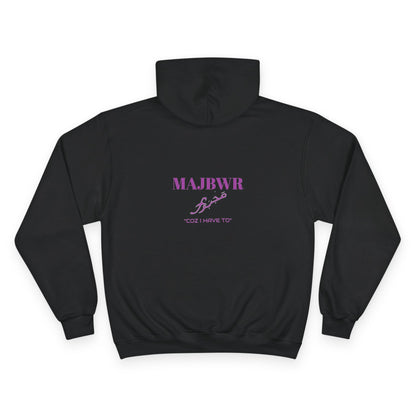 MAJBWR x Champion Hoodie – "COZ I HAVE TO" Purple Print