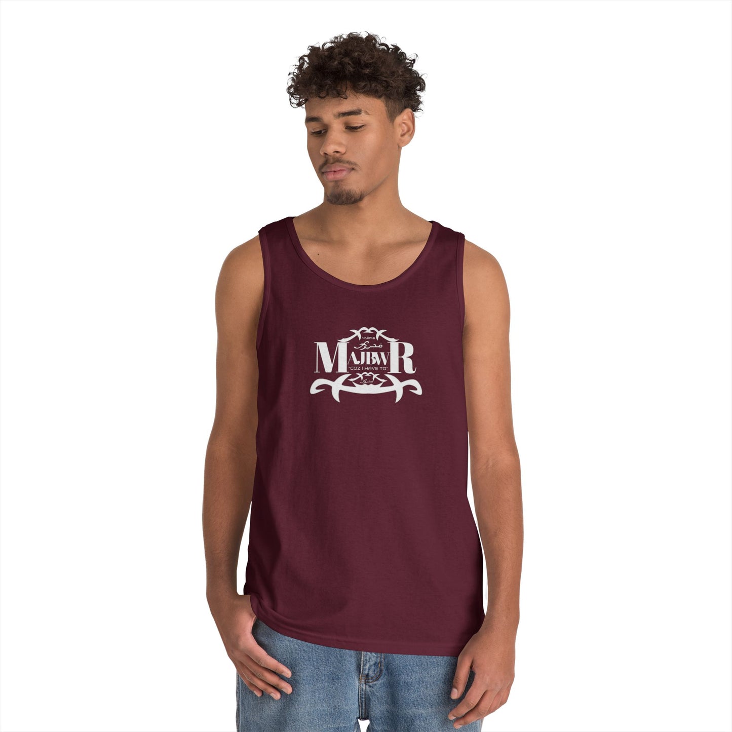 MAJBWR - Unisex Heavy Cotton Tank Top Left Right