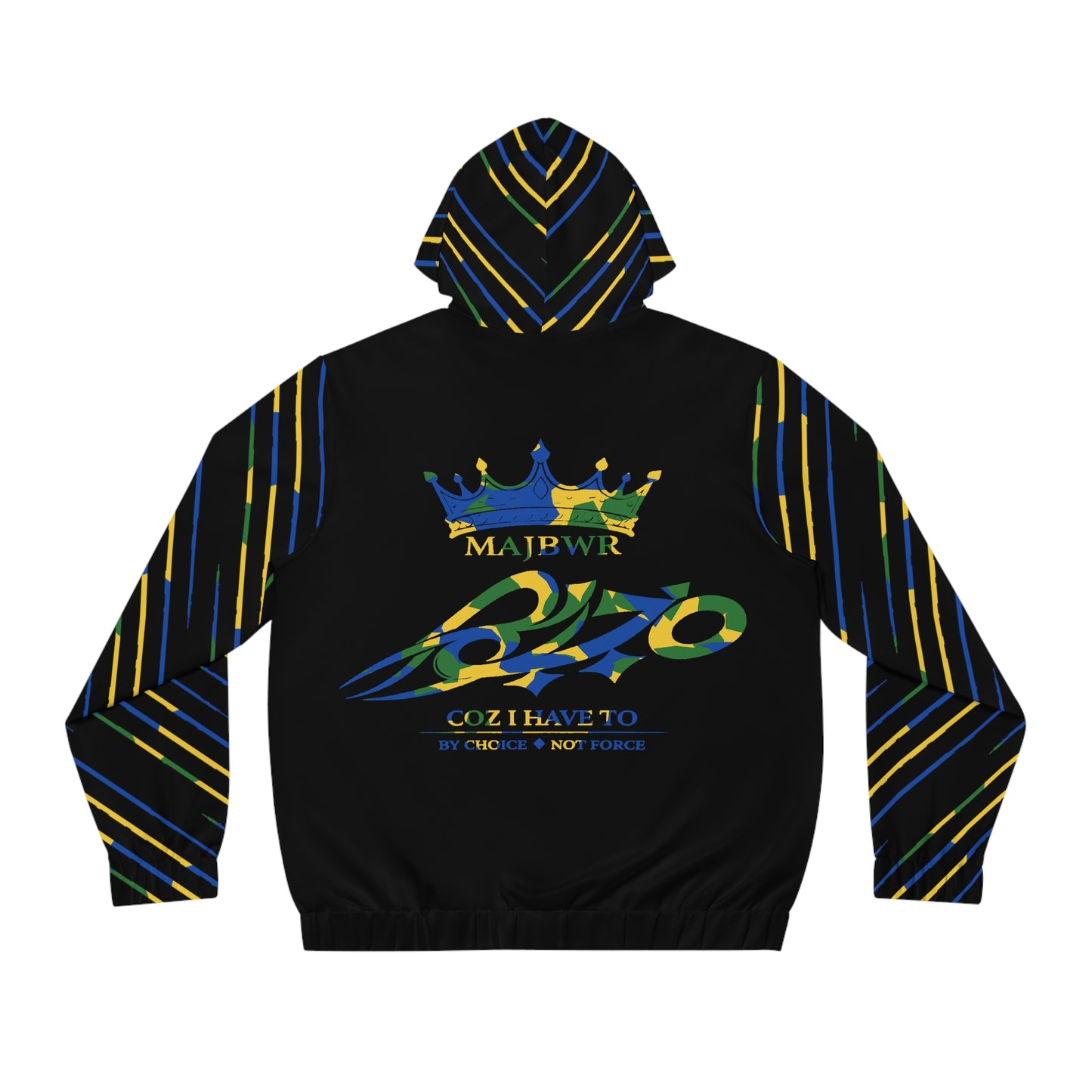 MAJBWR  - Black Camo Crown Men's Full-Zip Hoodie Limited Edition
