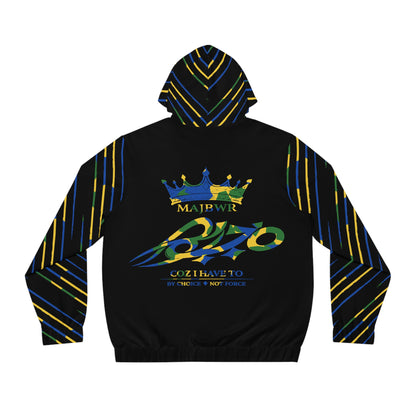 MAJBWR  - Black Camo Crown Men's Full-Zip Hoodie Limited Edition