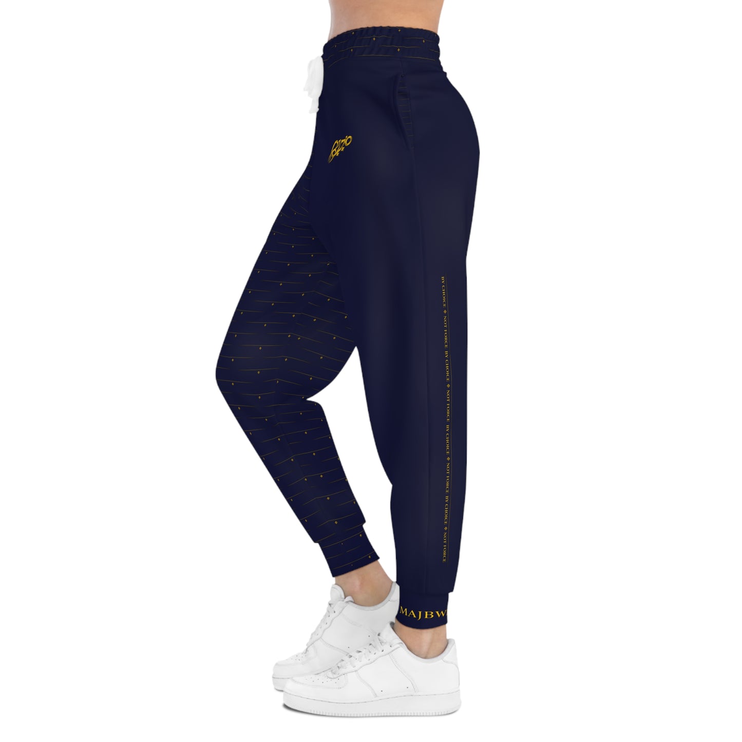 MAJBWR - Navy Athletic Joggers with Gold Crown Logo — Diamond Edition