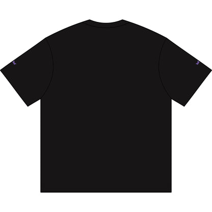 MAJBWR - Purple Crown Embroidered Box Tee — Oversized Men's Boxy T-Shirt