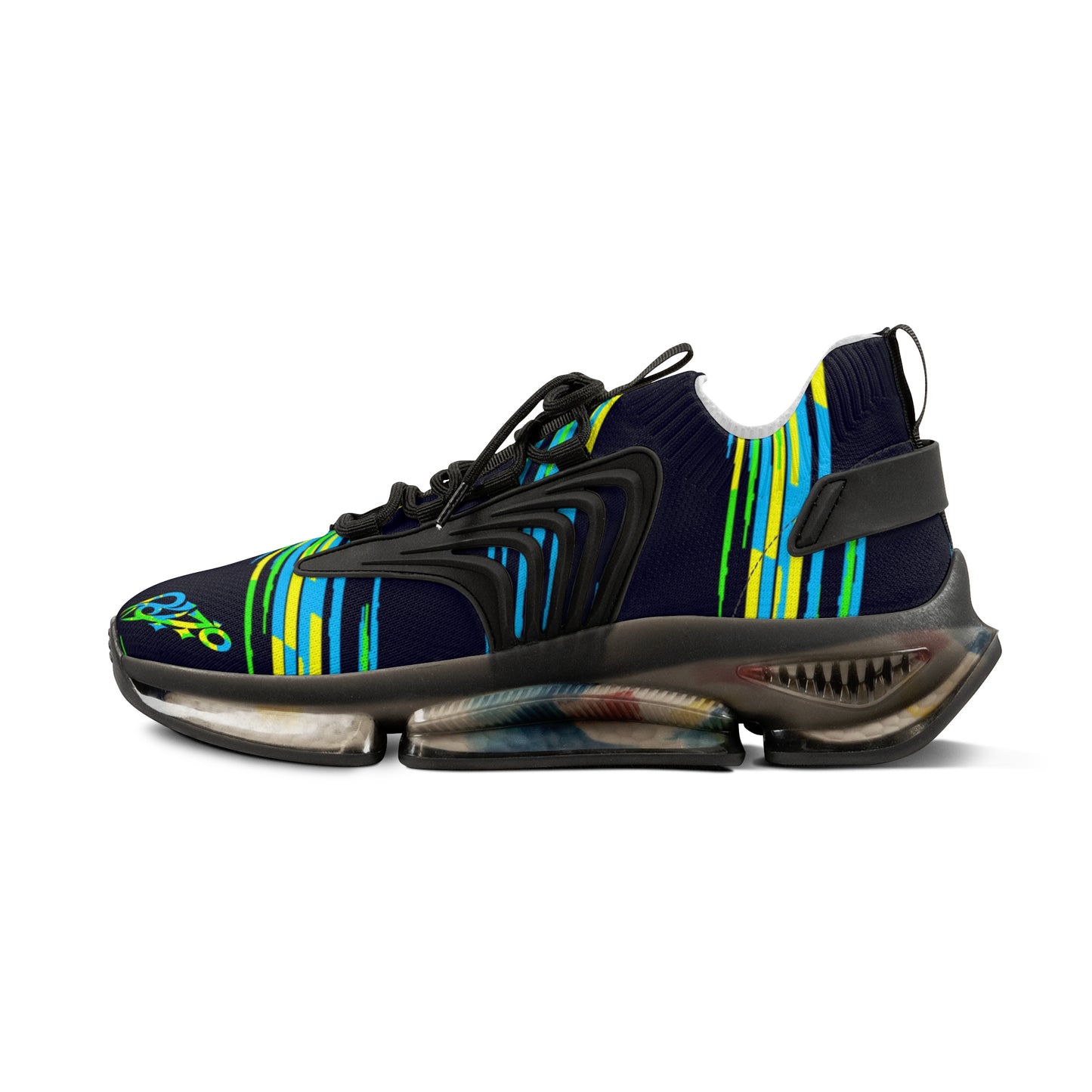MAJBWR - Men's Mesh Sneakers — Camo Deep Dark Blue