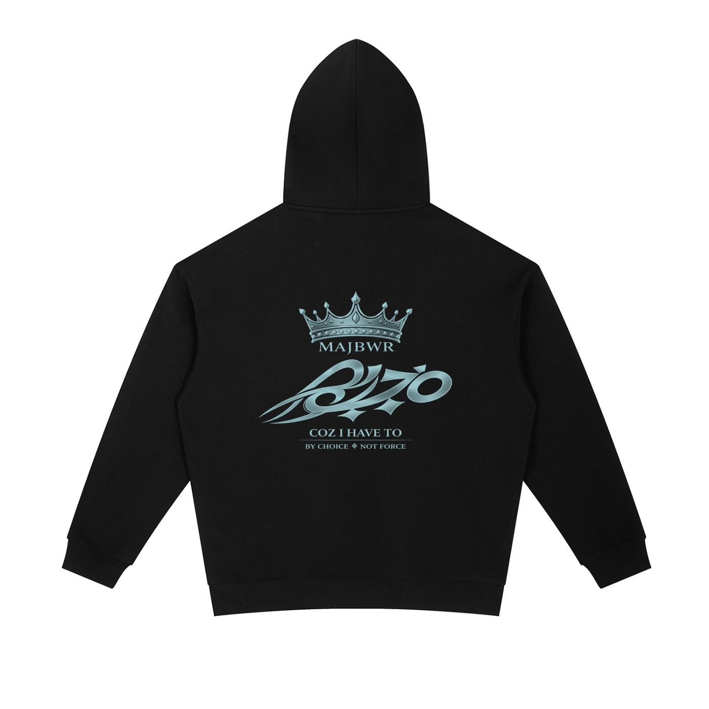 MAJBWR - POWDER BLUE CROWN OVERSIZED HOODIE — FROSTED EDITION