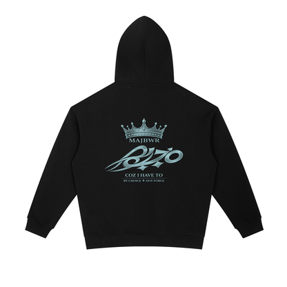 MAJBWR - POWDER BLUE CROWN OVERSIZED HOODIE — FROSTED EDITION