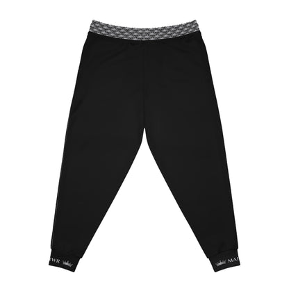MAJBWR - Black Athletic Joggers — Ghost White Logo  Performance Sweatpants