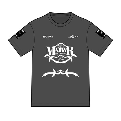 MAJBWR - Arabic Script Graphic Tee — Military Crest Streetwear T‑Shirt