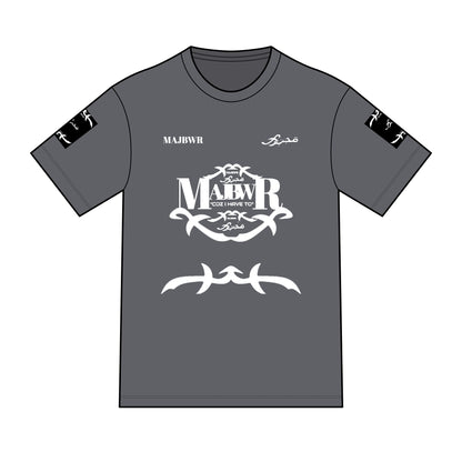 MAJBWR - Arabic Script Graphic Tee — Military Crest Streetwear T‑Shirt