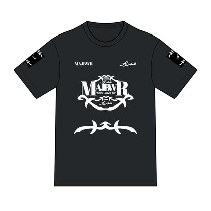 MAJBWR - Arabic Script Graphic Tee — Military Crest Streetwear T‑Shirt
