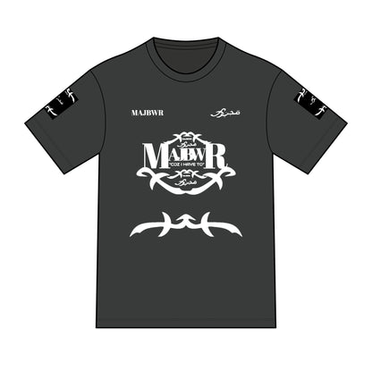 MAJBWR - Arabic Script Graphic Tee — Military Crest Streetwear T‑Shirt