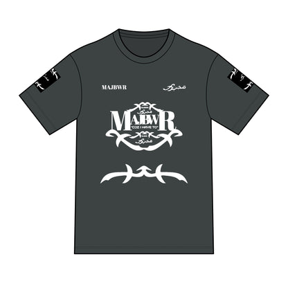 MAJBWR - Arabic Script Graphic Tee — Military Crest Streetwear T‑Shirt