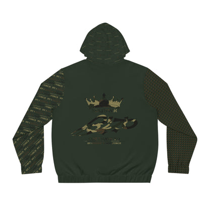 MAJBWR - Commander Camo Crown Hoodie — "By Choice Not Force" Military Green Full-Zip