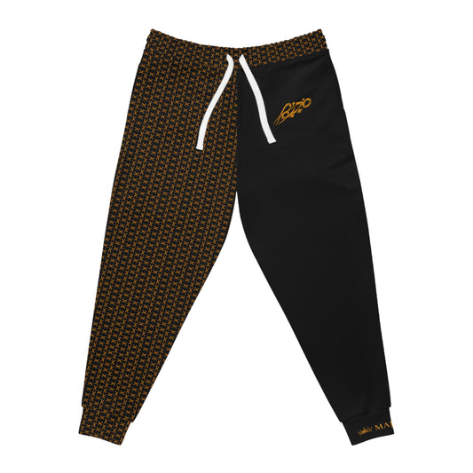 MAJBWR - Crossed Sword Athletic Joggers —  Black & Amber Gold Lmtd Edtn.