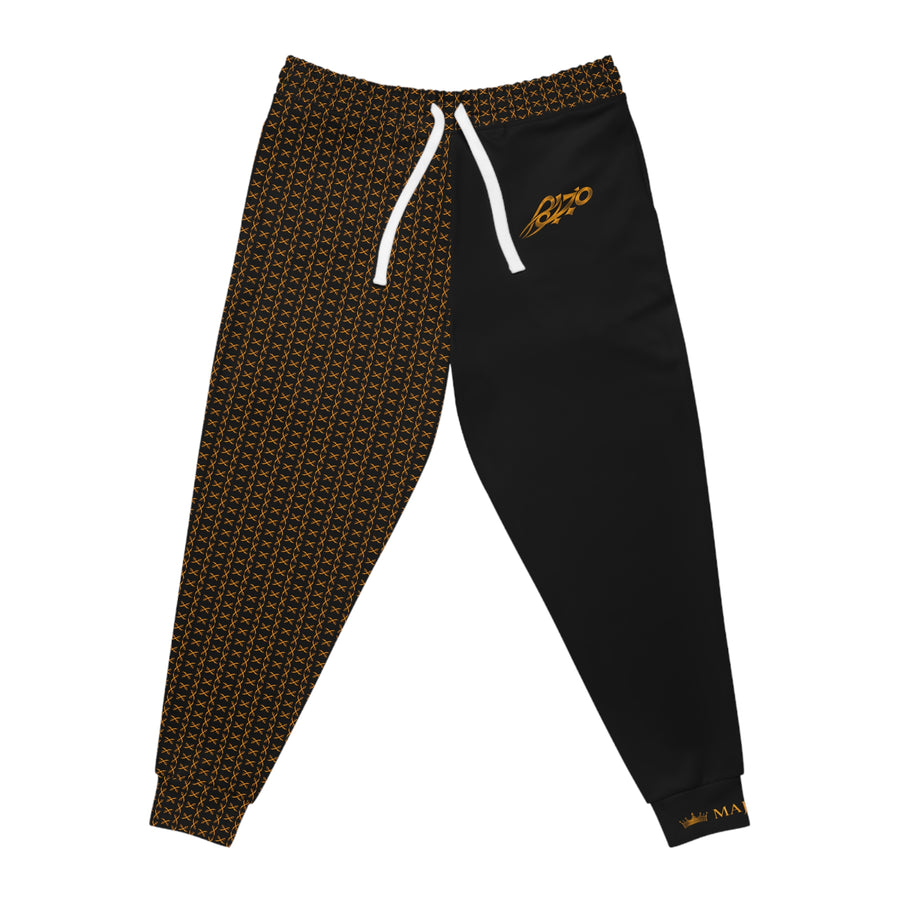 MAJBWR - Crossed Sword Athletic Joggers —  Black & Amber Gold Lmtd Edtn.