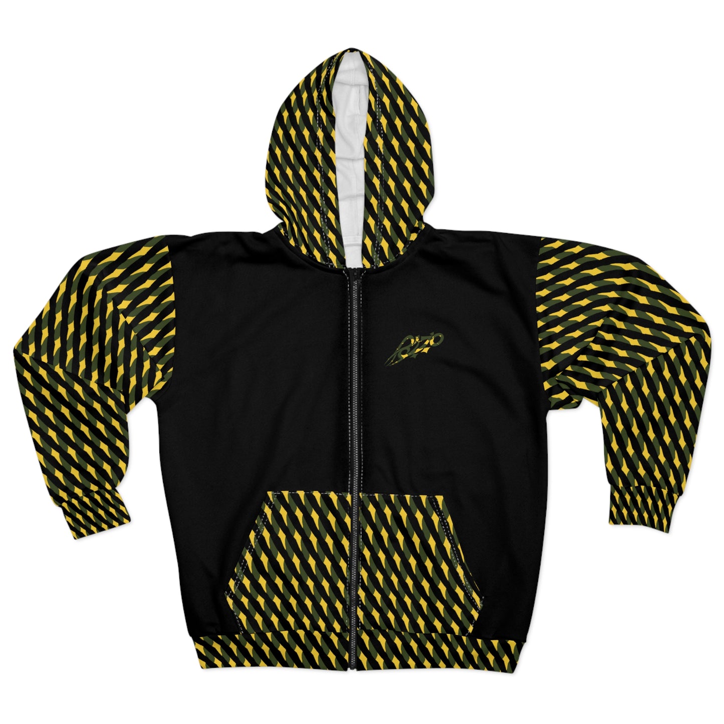 MAJBWR - Camo Hoodie — Black & Yellow Camo Designer Pattern