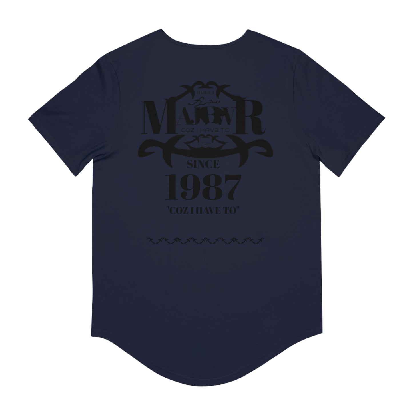 MAJBWR - Men's Curved Hem Tee - 'Major Since 1987' Graphic T-Shirt