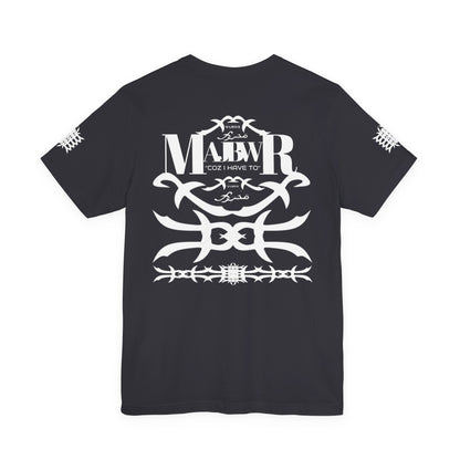 MAJBWR - Arabic Script Barbed Wire Tee — 'مجبور' Graphic T‑Shirt