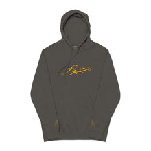 Vintage Olive Hoodie with Gold Script Logo