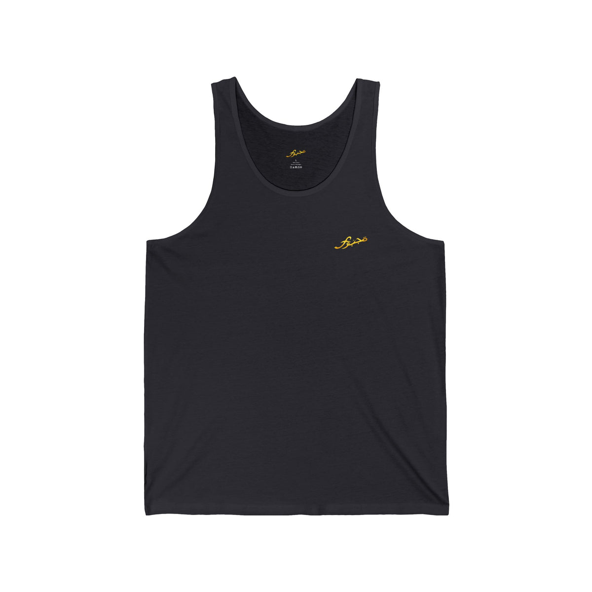 MAJBWR - Gold King Crown Script Tank Top — Arabic Calligraphy Crown Design
