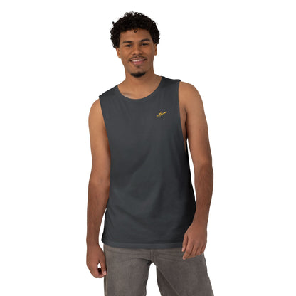 MAJBWR - Barnard Tank Top — Gold 'Majbwr' Crown Arabic Script (Coz I Have To)