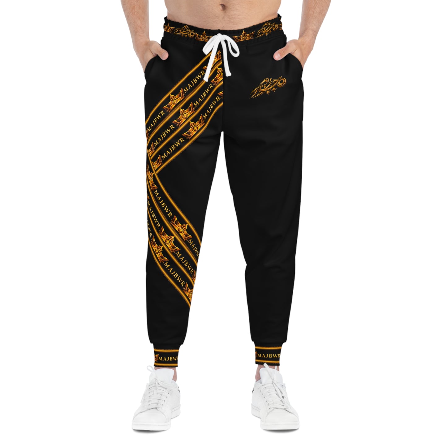 MAJBWR - Black Gold Crown Athletic Joggers — Sovereign Edition