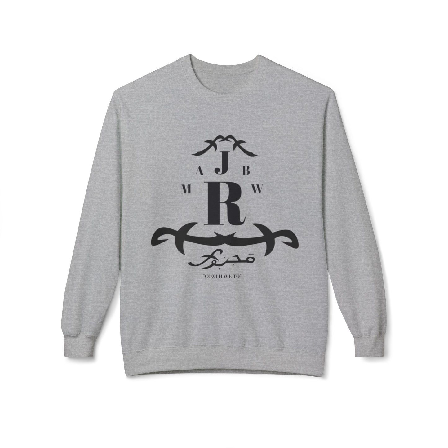 MAJBWR - Monogram R Crewneck Sweatshirt — Elegant Black Crest Design