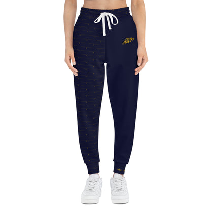 MAJBWR - Navy Athletic Joggers with Gold Crown Logo — Diamond Edition