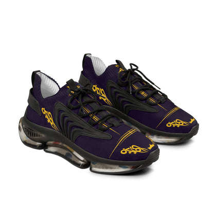MAJBWR - Men's Mesh Sneakers — Deep Dark Purple & Gold Athletic