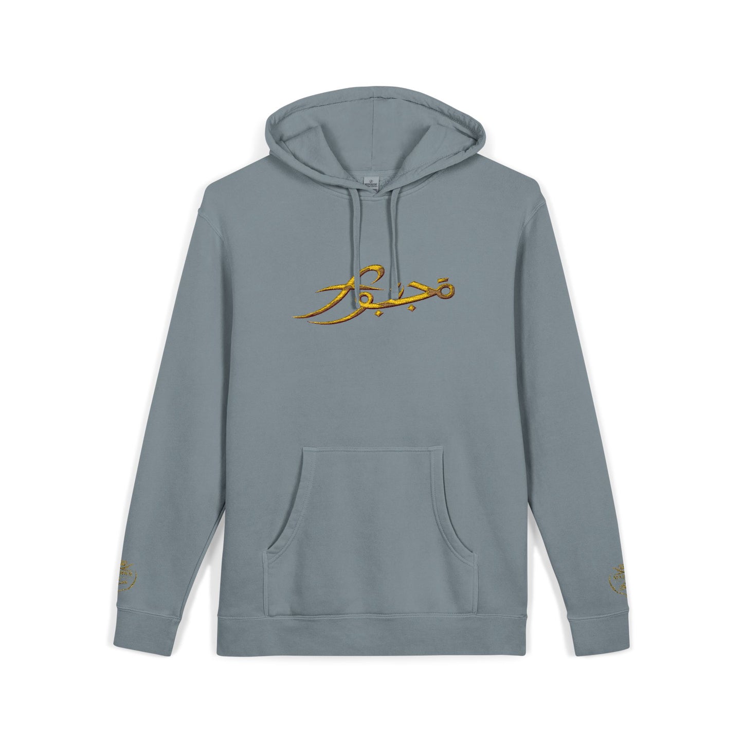 Vintage Olive Hoodie with Gold Script Logo