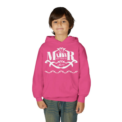 MAJBWR - Youth Hoodie — Monogram R Crest Design (Personalized Initial R, Decorative Scroll)