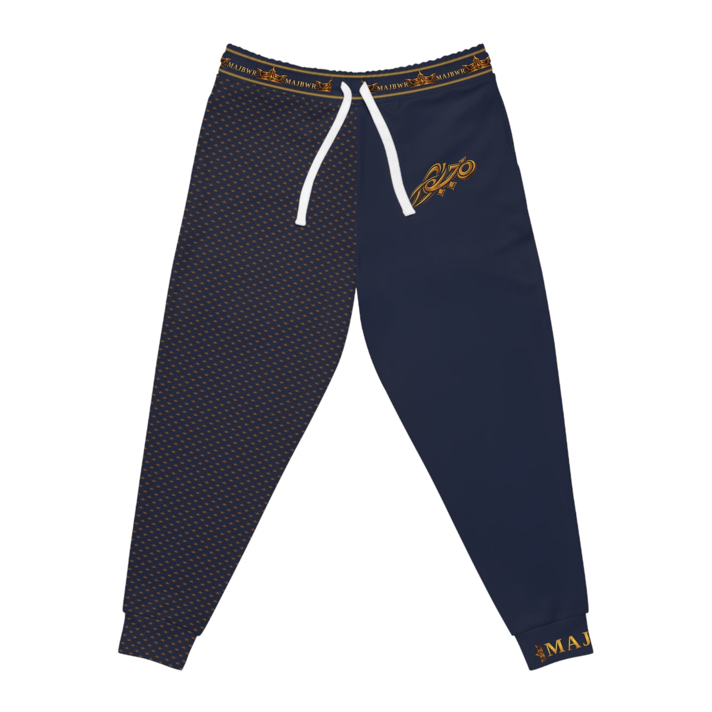 MAJBWR - Navy Gold Split Crown Joggers — Royal Pattern Edition