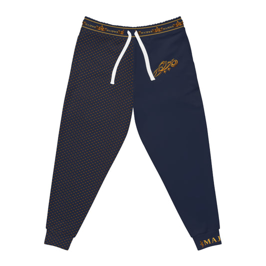 MAJBWR - Navy Gold Split Crown Joggers — Royal Pattern Edition