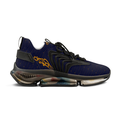 MAJBWR - Men's Crown Royal Navy & Gold Mesh Sneakers — Diamond Edition