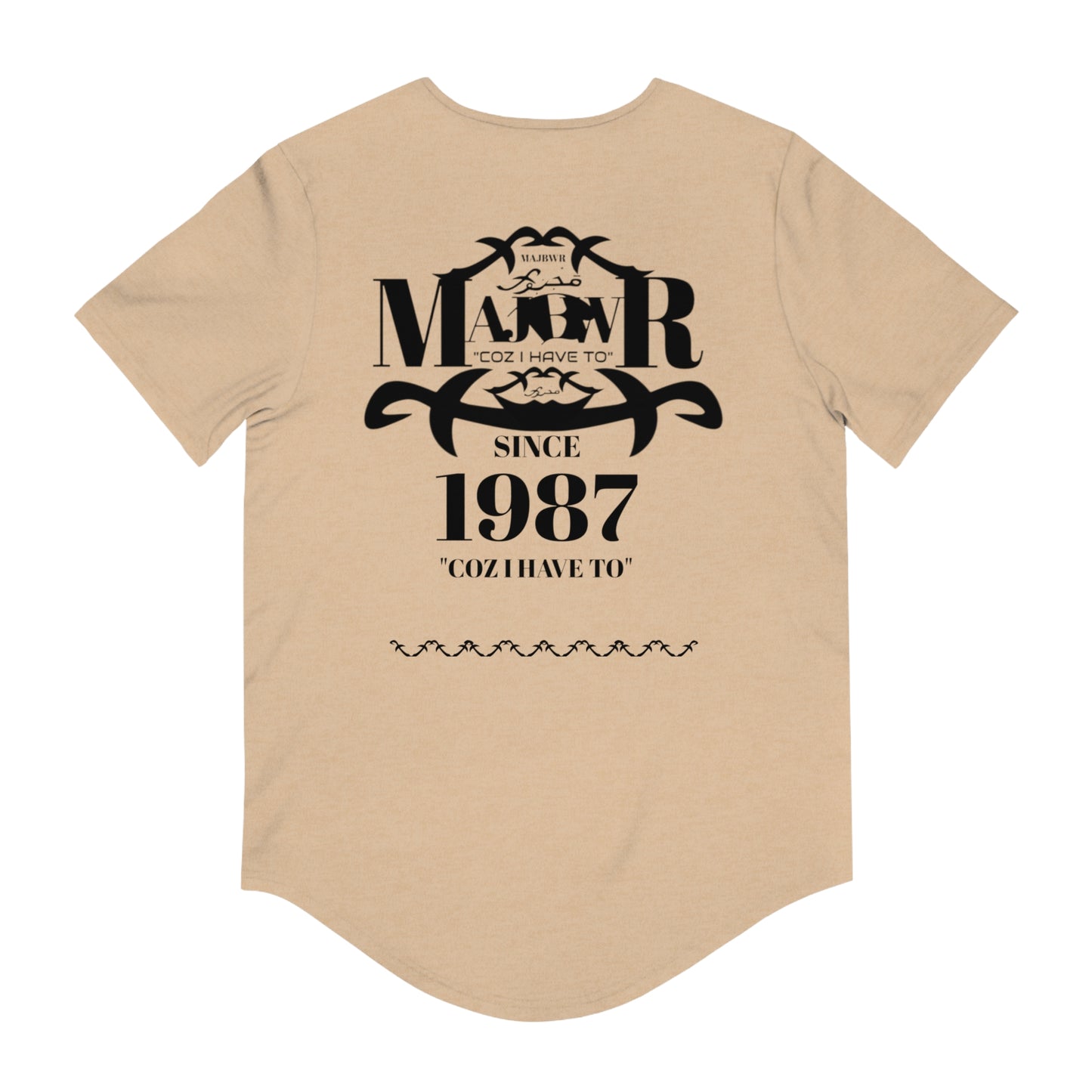 MAJBWR - Men's Curved Hem Tee - 'Major Since 1987' Graphic T-Shirt