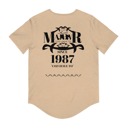 MAJBWR - Men's Curved Hem Tee - 'Major Since 1987' Graphic T-Shirt