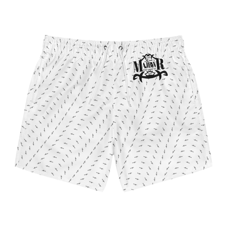 MAJBWR - White Swim Trunks — Offset AOP Edition