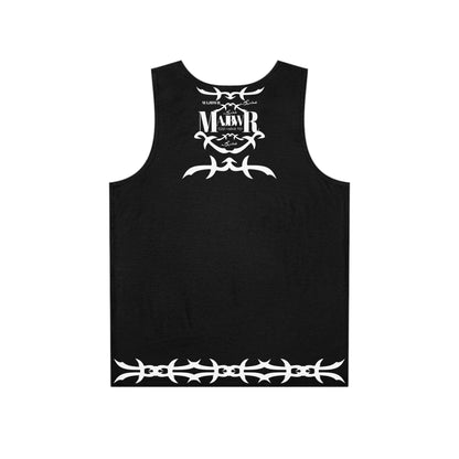 MAJBWR - Men's Tank Top — Black Tribal Barbed Wire Graphic "MAJBR" All-Over Print