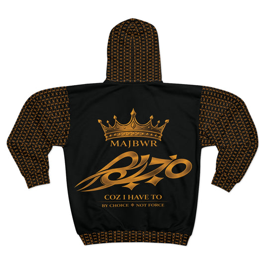 MAJBWR - Street King Black & Gold Zip Hoodie — Regulate