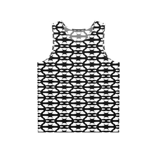 MAJBWR - Geometric Black & White All-Over Print Tank Top