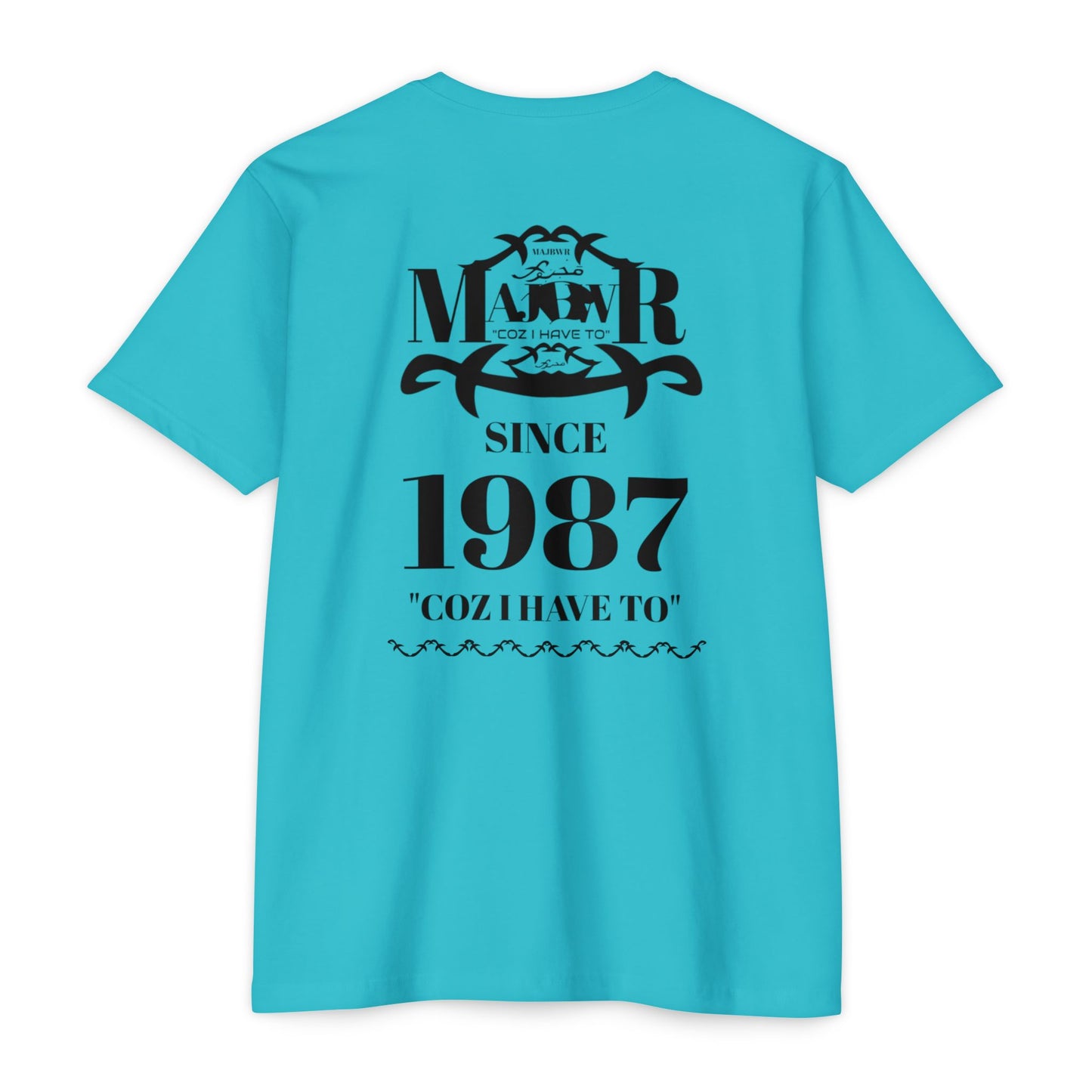 MAJBWR - Scripted Crest T‑Shirt — Minimalist Monogram Logo Tee