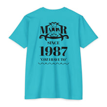 MAJBWR - Scripted Crest T‑Shirt — Minimalist Monogram Logo Tee