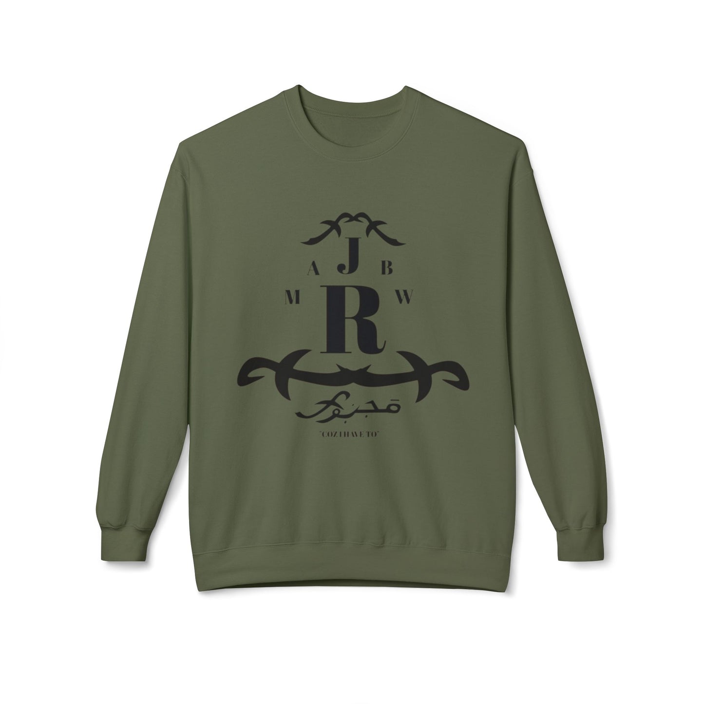 MAJBWR - Monogram R Crewneck Sweatshirt — Elegant Black Crest Design