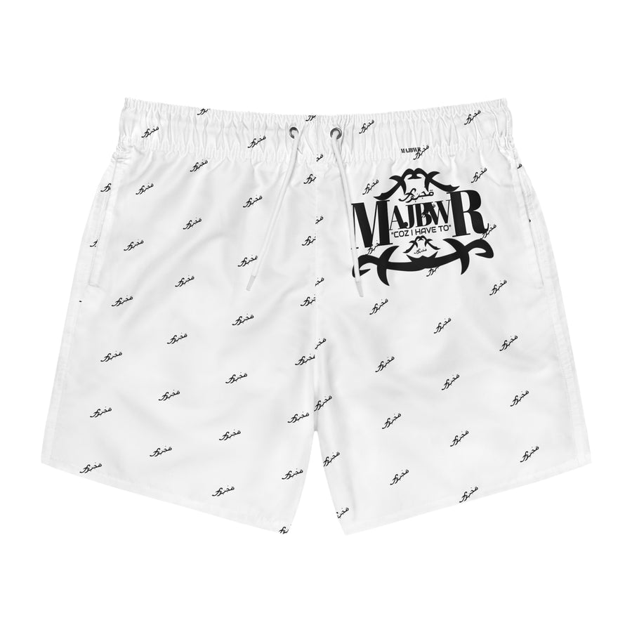MAJBWR - White Swim Trunks — AOP Edition