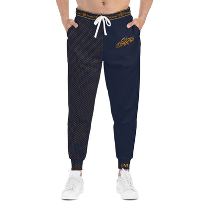 MAJBWR - Navy Gold Split Crown Joggers — Royal Pattern Edition