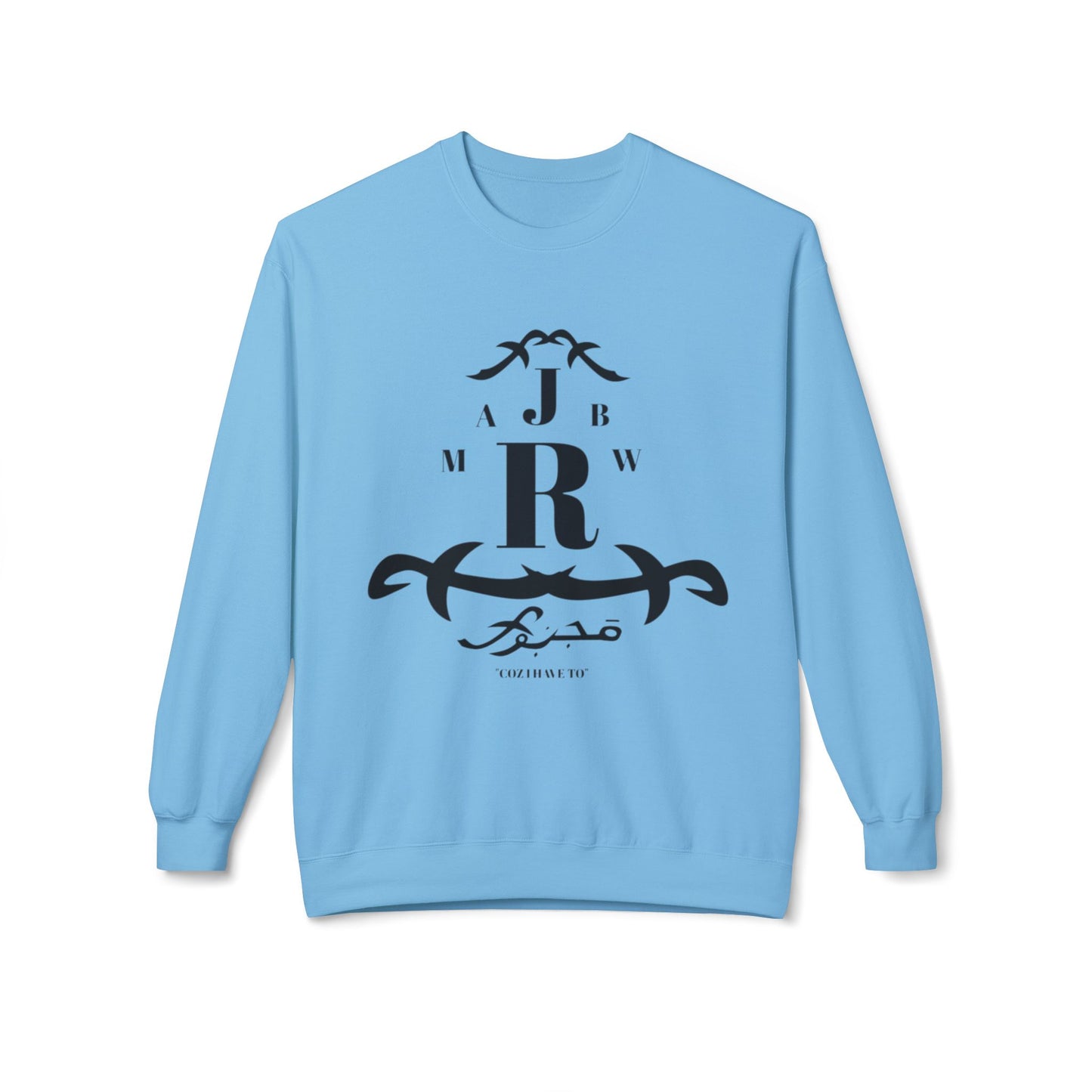 MAJBWR - Monogram R Crewneck Sweatshirt — Elegant Black Crest Design