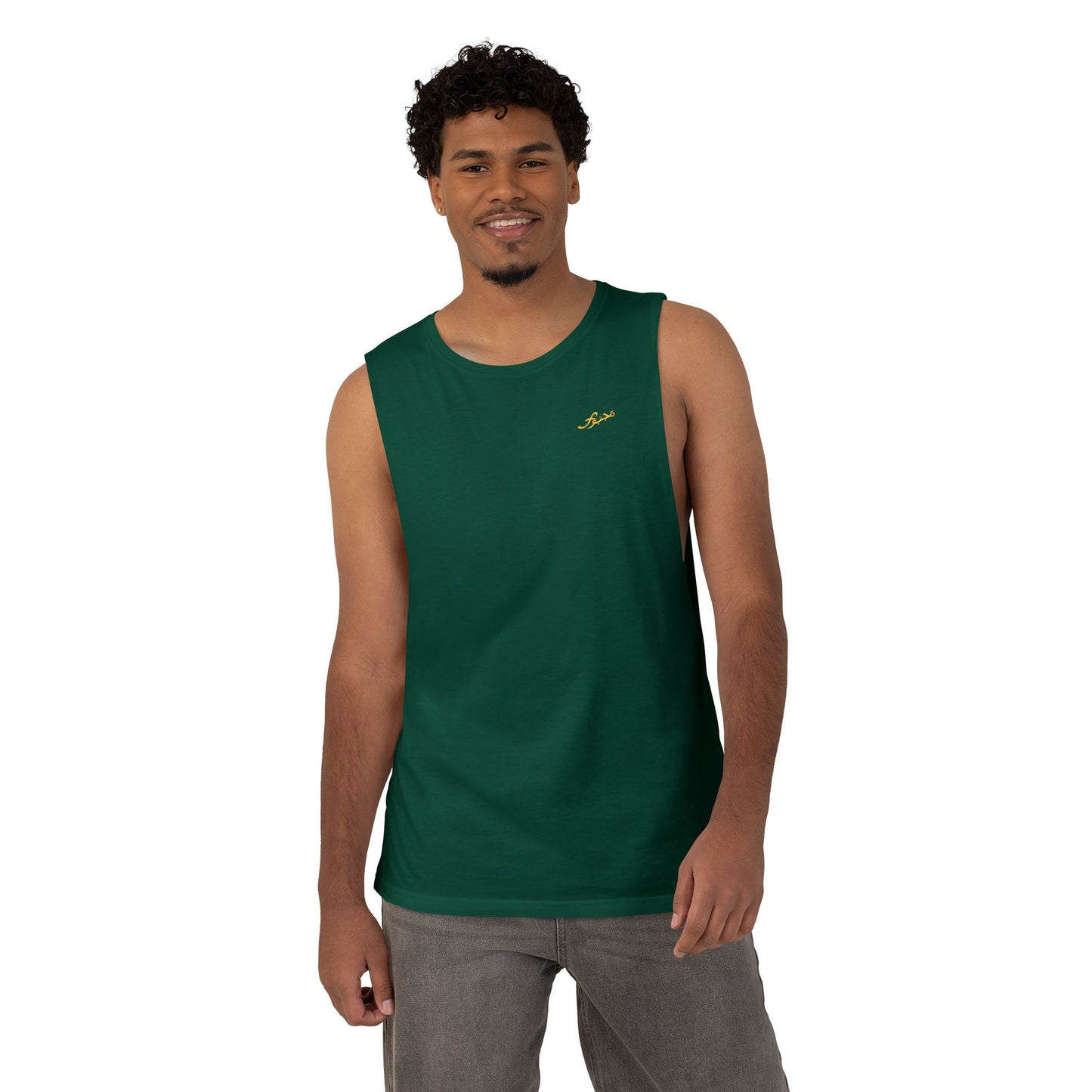 MAJBWR - Barnard Tank Top — Gold 'Majbwr' Crown Arabic Script (Coz I Have To)