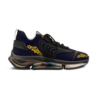 MAJBWR - Men's Mesh Sneakers — Deep Dark Blue & Gold Athletic